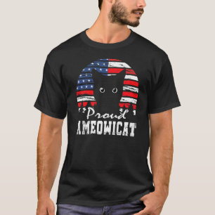 Proud Ameowicat 4th Of July Cat America Flag Wome T-Shirt