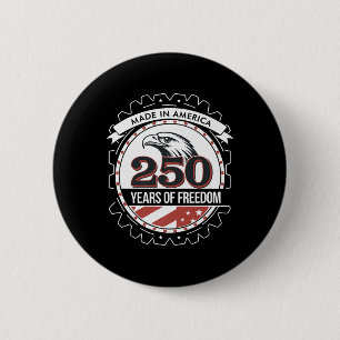 Proud America 250th Anniversary Grunge Usa July 4 6 Cm Round Badge
