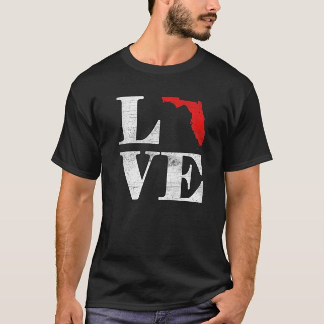 Proud America Citizen State Flag Land Map Love Flo T-Shirt (Front)