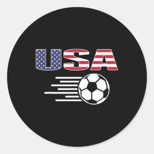 Proud America Soccer Fans Jersey - Usa Flag Footby Classic Round Sticker