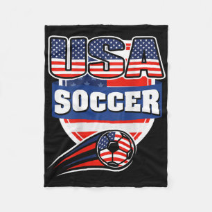 Proud America Soccer Fans Jersey - Usa Flag Footby Fleece Blanket