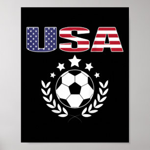 Proud America Soccer Fans Jersey - Usa Flag Footby Poster