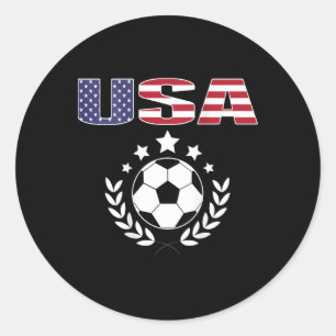 Proud America Soccer Fans Jersey - Usa Flag Footll Classic Round Sticker