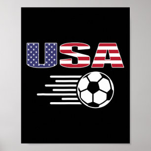 Proud America Soccer Fans Jersey - Usa Flag Footll Poster