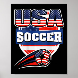 Proud America Soccer Fans Jersey - Usa Flag Footll Poster