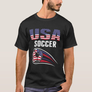 Proud America Soccer Team Supporter Usa Flag Footb T-Shirt