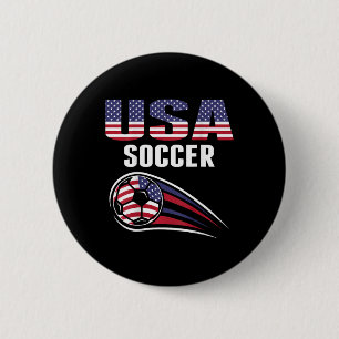 Proud America Soccer Team Supporter Usa Flag Footl 6 Cm Round Badge