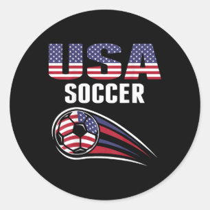 Proud America Soccer Team Supporter Usa Flag Footl Classic Round Sticker