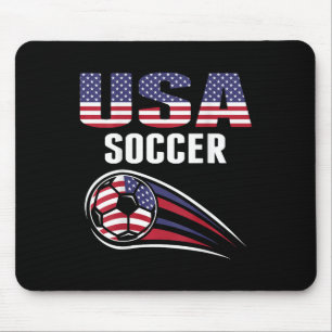 Proud America Soccer Team Supporter Usa Flag Footl Mouse Pad