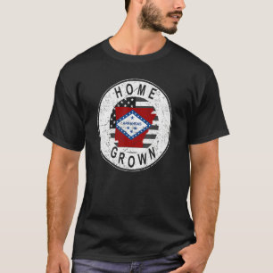Proud America State Flag US Home Grown Arkansas T-Shirt