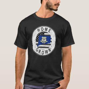 Proud America State Flag US Home Grown Connecticut T-Shirt
