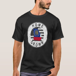 Proud America State Flag Us Home Grown Georgia T-Shirt