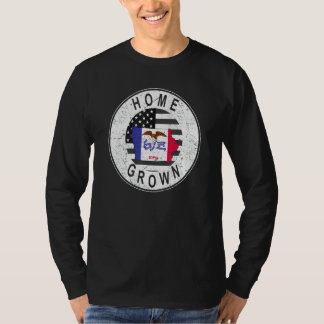 Proud America State Flag Us Home Grown Iowa T-Shirt