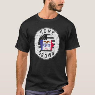 Proud America State Flag Us Home Grown Iowa T-Shirt