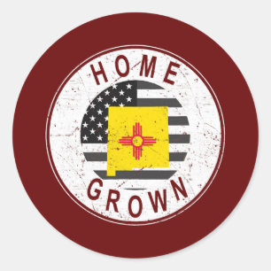 Proud America State Flag US Home Grown New Mexico Classic Round Sticker