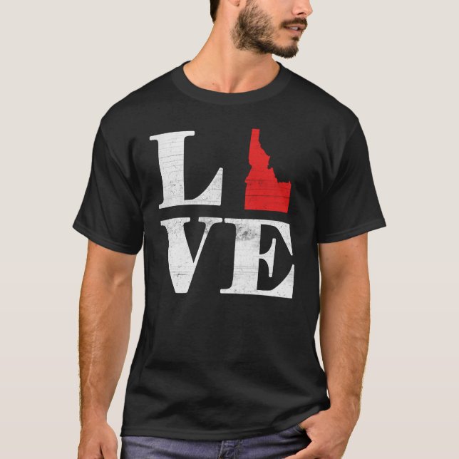 Proud America State Land Map Love Idaho T-Shirt (Front)