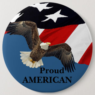 Proud American 6 Cm Round Badge