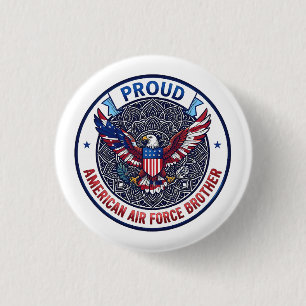Proud American Air Force Brother 3 Cm Round Badge