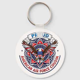 Proud American Air Force Cousin Key Ring