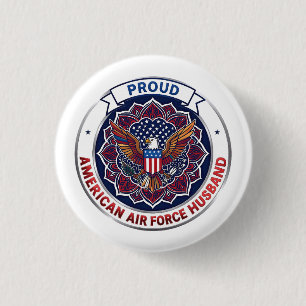 Proud American Air Force Husband 3 Cm Round Badge