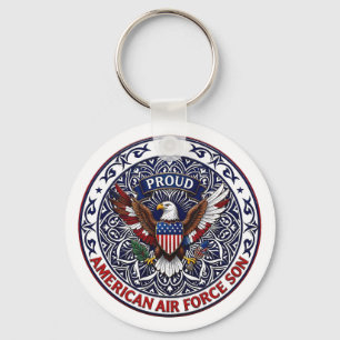 Proud American Air Force Son Key Ring