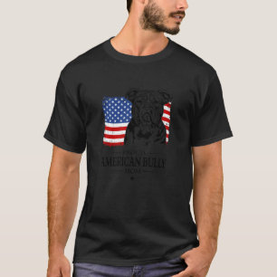 Proud American Bully Mum American US Flag Patrioti T-Shirt