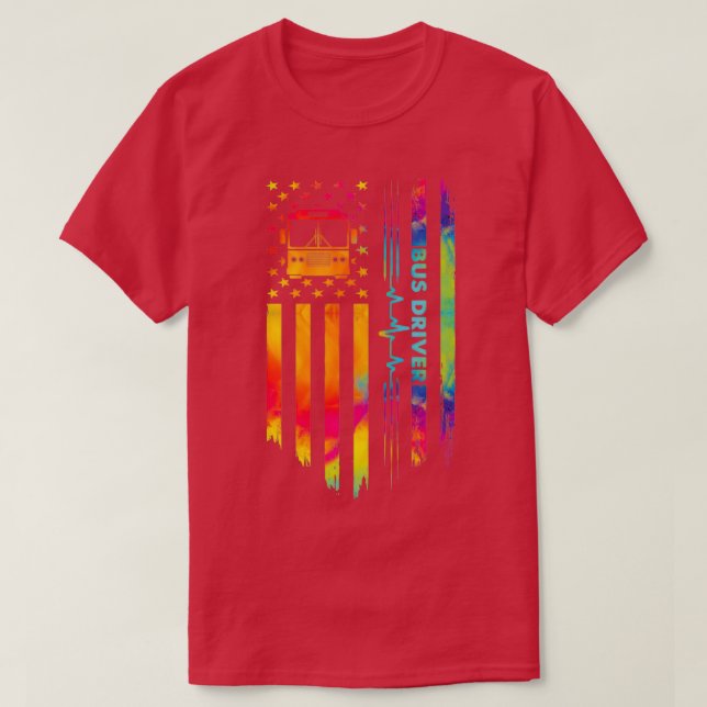 Proud American Bus Driver Shirt (Design Front)