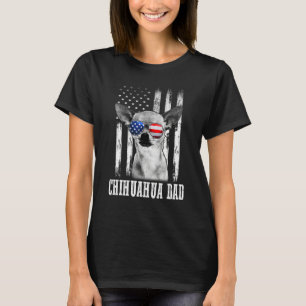 Proud American Chihuahua Flag  Dog Dad Mom T-Shirt