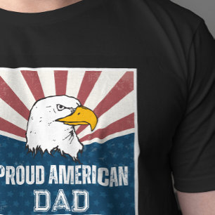 Proud American Dad Bald Eagle Flag T-Shirt