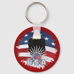 Proud American Eagle Key Ring