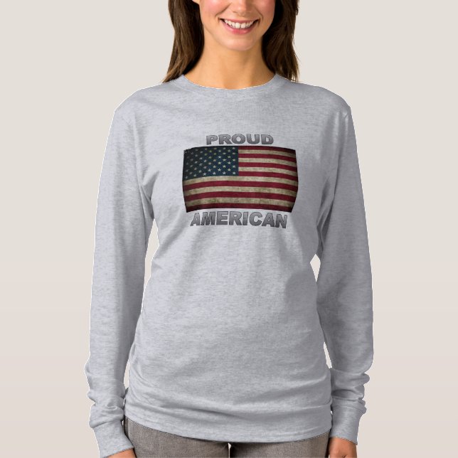 Proud AMERICAN Flag T-Shirt (Front)