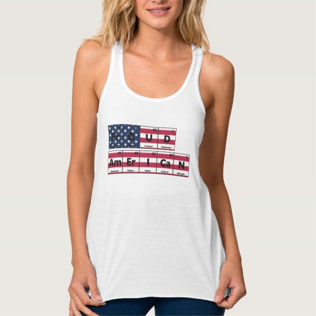 Proud American Flag USA 4th Of July Singlet (Front)