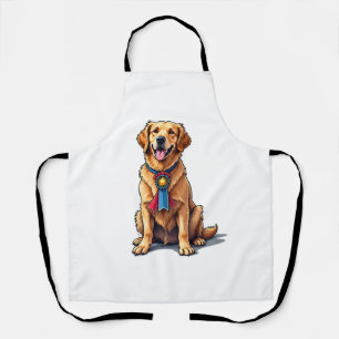 Proud American Golden Retriever Vintage Tee Apron