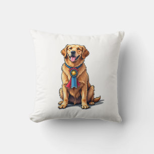 Proud American Golden Retriever Vintage Tee Cushion