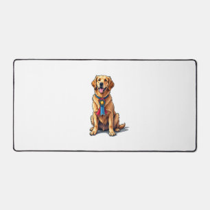 Proud American Golden Retriever Vintage Tee Desk Mat