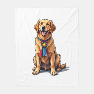Proud American Golden Retriever Vintage Tee Fleece Blanket
