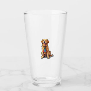 Proud American Golden Retriever Vintage Tee Glass
