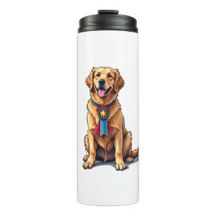 Proud American Golden Retriever Vintage Tee Thermal Tumbler