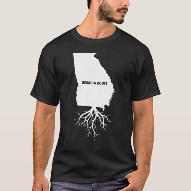 Proud American Grown With Georgia State Roots T-Shirt (Front)