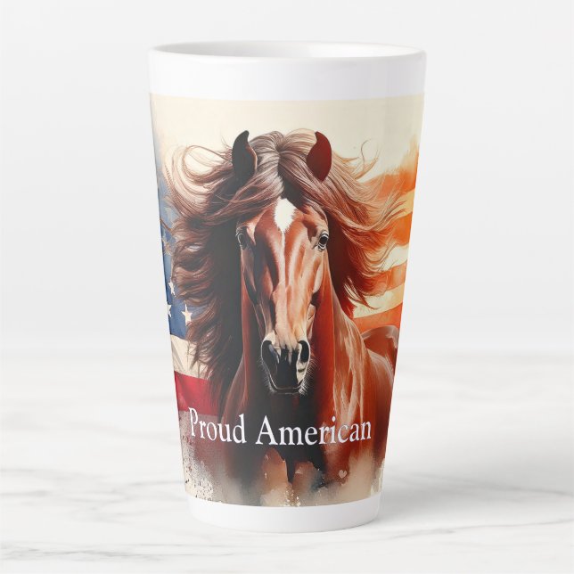 Proud American Horse Latte Mug (Front)