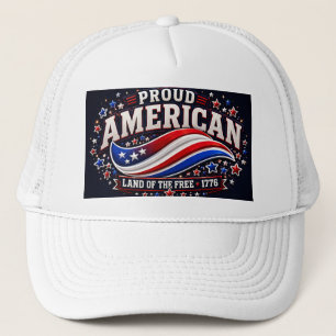 Proud American Patriotic Shirt – Land of the Free Trucker Hat