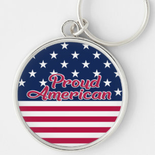 Proud American stars & stripes usa flag patriotic Key Ring