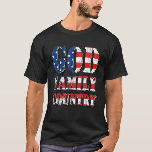 Proud American Us Flag God Family Country T-Shirt
