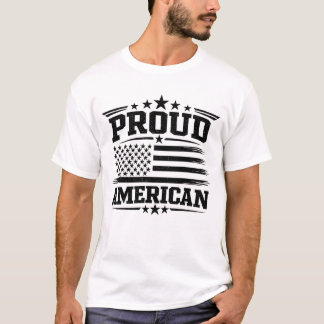 Proud American USA Flag White T-Shirt