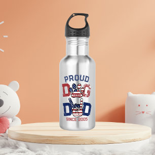Proud American USA Pet Dog Dad Lover US Flag 532 Ml Water Bottle