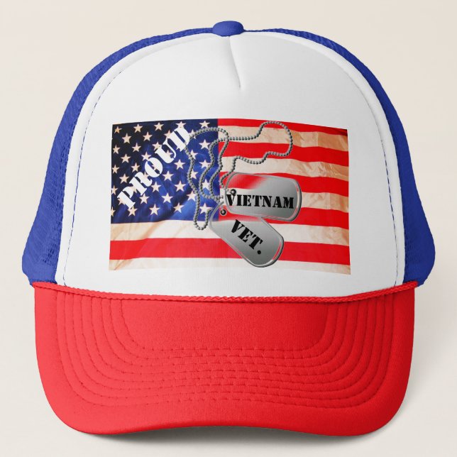 PROUD AMERICAN VIETNAM VETERAN TRUCKER HAT (Front)
