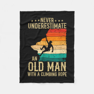 Proud an old man with a climbing rope father's day fleece blanket