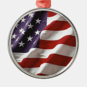 Proud and Patriotic USA Flag Metal Tree Decoration