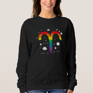 Proud Aries Astrology Zodiac Sign Horoscope Rainbo Sweatshirt