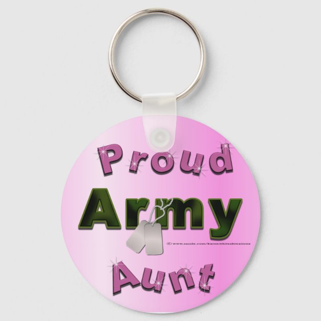 Proud Army Aunt Keychain (Front)